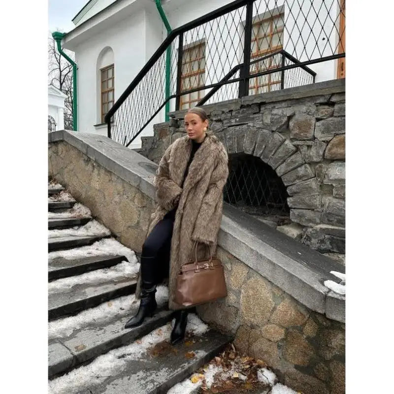 Frosted Glam Faux Fur Coat
