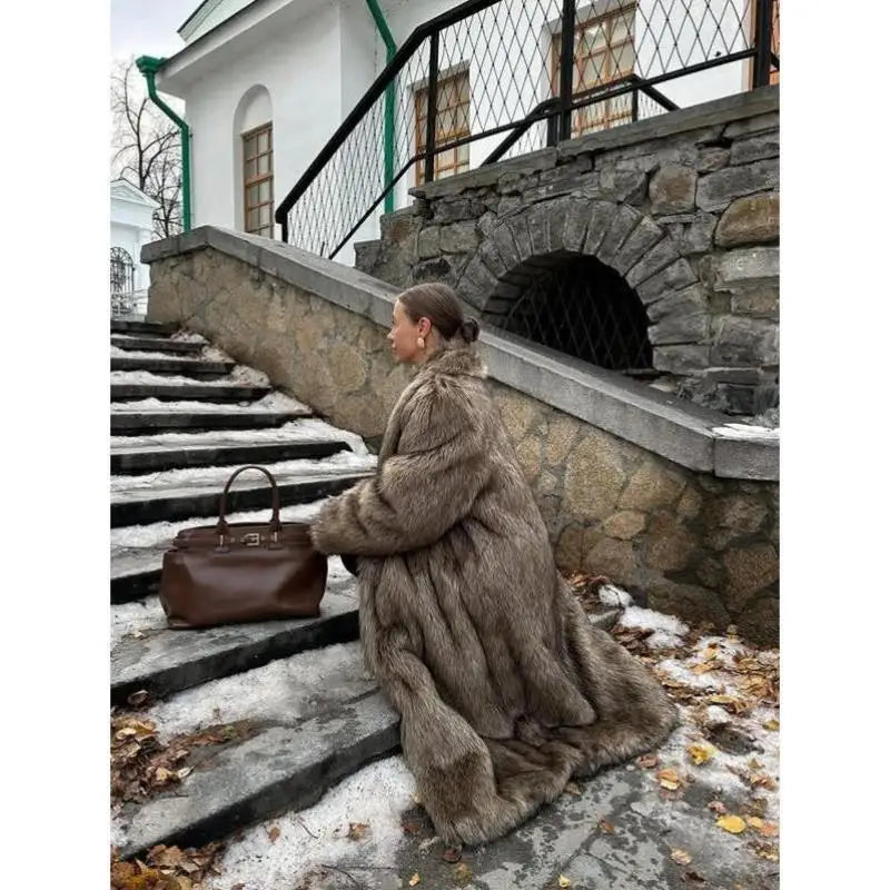 Frosted Glam Faux Fur Coat
