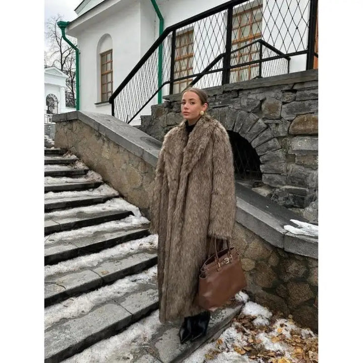 Frosted Glam Faux Fur Coat