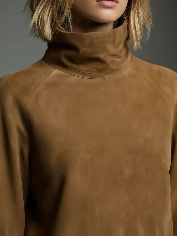 High-Neck Suede Mini
